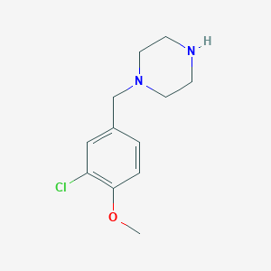 molecular formula C12H17ClN2O B13534959 1-[(3-Chloro-4-methoxyphenyl)methyl]piperazine CAS No. 523980-66-7