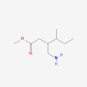 molecular formula C9H19NO2 B13534999 Methyl 3-(aminomethyl)-4-methylhexanoate 