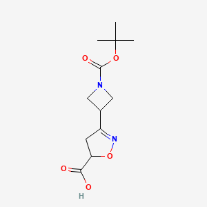 3-{1-[(Tert-butoxy)carbonyl]azetidin-3-yl}-4,5-dihydro-1,2-oxazole-5-carboxylicacid