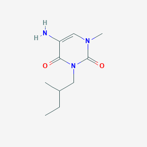 molecular formula C10H17N3O2 B13535028 5-Amino-1-methyl-3-(2-methylbutyl)pyrimidine-2,4(1h,3h)-dione 