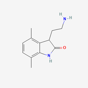 molecular formula C12H16N2O B13535038 3-(2-Aminoethyl)-4,7-dimethylindolin-2-one 