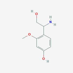 molecular formula C9H13NO3 B13535043 4-(1-Amino-2-hydroxyethyl)-3-methoxyphenol 