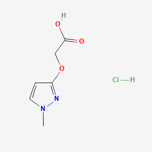 molecular formula C6H9ClN2O3 B13535116 2-[(1-methyl-1H-pyrazol-3-yl)oxy]aceticacidhydrochloride 