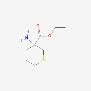 molecular formula C8H15NO2S B13535123 Ethyl 3-aminothiane-3-carboxylate 