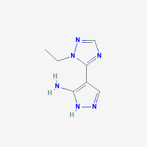 molecular formula C7H10N6 B13535154 4-(1-Ethyl-1h-1,2,4-triazol-5-yl)-1h-pyrazol-5-amine 