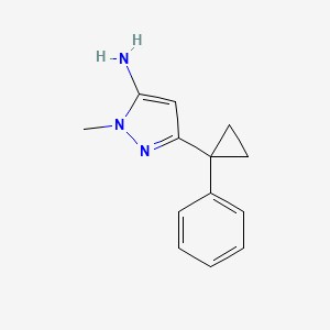 molecular formula C13H15N3 B13535164 1-Methyl-3-(1-phenylcyclopropyl)-1h-pyrazol-5-amine 