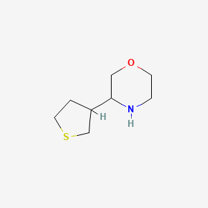 molecular formula C8H15NOS B13535217 3-(Thiolan-3-yl)morpholine 