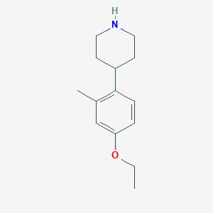 molecular formula C14H21NO B13535232 4-(4-Ethoxy-2-methylphenyl)piperidine 