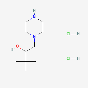 molecular formula C10H24Cl2N2O B13535238 3,3-Dimethyl-1-(piperazin-1-yl)butan-2-oldihydrochloride 