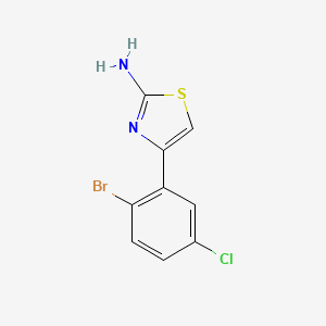 molecular formula C9H6BrClN2S B13535272 4-(2-Bromo-5-chlorophenyl)-1,3-thiazol-2-amine 