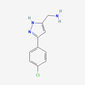 [5-(4-chlorophenyl)-1H-pyrazol-3-yl]methanamine