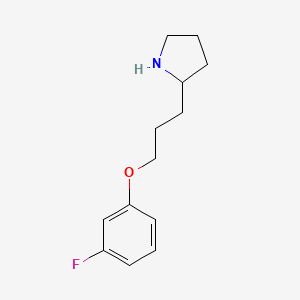 molecular formula C13H18FNO B13535314 2-(3-(3-Fluorophenoxy)propyl)pyrrolidine 