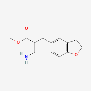 molecular formula C13H17NO3 B13535334 Methyl 3-amino-2-((2,3-dihydrobenzofuran-5-yl)methyl)propanoate 