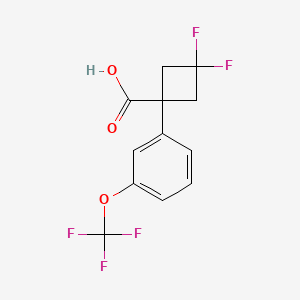 molecular formula C12H9F5O3 B13535371 3,3-Difluoro-1-(3-(trifluoromethoxy)phenyl)cyclobutane-1-carboxylic acid 