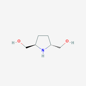 molecular formula C6H13NO2 B13535375 Rel-((2R,5R)-pyrrolidine-2,5-diyl)dimethanol 