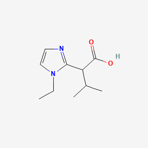 molecular formula C10H16N2O2 B13535386 2-(1-Ethyl-1h-imidazol-2-yl)-3-methylbutanoic acid 