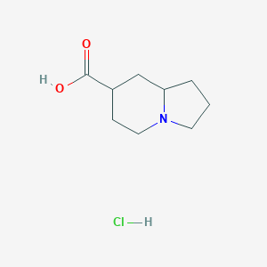 molecular formula C9H16ClNO2 B13535389 Octahydroindolizine-7-carboxylic acid hydrochloride 