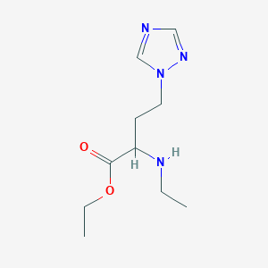 molecular formula C10H18N4O2 B13535390 Ethyl 2-(ethylamino)-4-(1h-1,2,4-triazol-1-yl)butanoate 