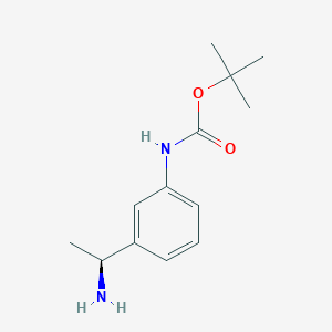 molecular formula C13H20N2O2 B13535405 tert-butyl N-{3-[(1S)-1-aminoethyl]phenyl}carbamate CAS No. 1213219-74-9