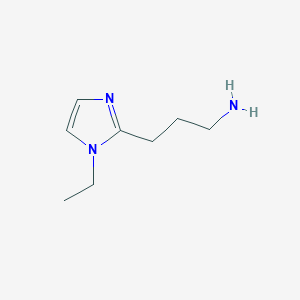 molecular formula C8H15N3 B13535433 3-(1-ethyl-1H-imidazol-2-yl)propan-1-amine 