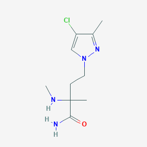 molecular formula C10H17ClN4O B13535481 4-(4-Chloro-3-methyl-1h-pyrazol-1-yl)-2-methyl-2-(methylamino)butanamide 