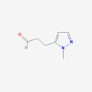 molecular formula C7H10N2O B13535492 3-(1-methyl-1H-pyrazol-5-yl)propanal 