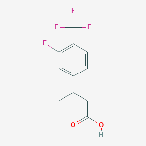 molecular formula C11H10F4O2 B13535500 3-[3-Fluoro-4-(trifluoromethyl)phenyl]butanoic acid 