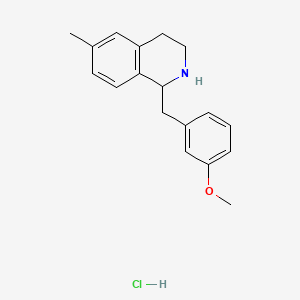 molecular formula C18H22ClNO B13535526 1-[(3-Methoxyphenyl)methyl]-6-methyl-1,2,3,4-tetrahydroisoquinolinehydrochloride 