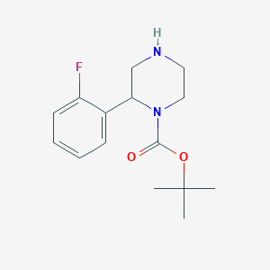 molecular formula C15H21FN2O2 B13535527 Tert-butyl 2-(2-fluorophenyl)piperazine-1-carboxylate 