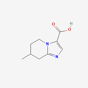 molecular formula C9H12N2O2 B13535533 7-methyl-5H,6H,7H,8H-imidazo[1,2-a]pyridine-3-carboxylic acid 