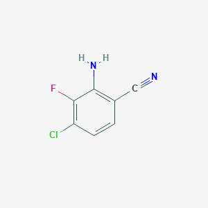 molecular formula C7H4ClFN2 B13535541 2-Amino-4-chloro-3-fluorobenzonitrile 