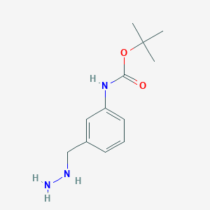 molecular formula C12H19N3O2 B13535564 3-Tert-butoxycarbonylaminobenzylhydrazine 