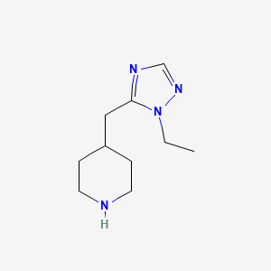 molecular formula C10H18N4 B13535565 4-((1-Ethyl-1h-1,2,4-triazol-5-yl)methyl)piperidine 