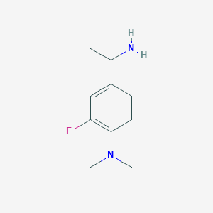 molecular formula C10H15FN2 B13535581 4-(1-Aminoethyl)-2-fluoro-N,N-dimethylaniline 