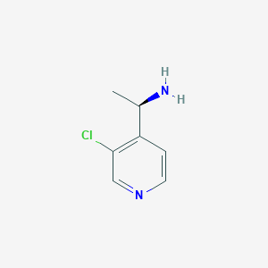 molecular formula C7H9ClN2 B13535619 (1R)-1-(3-chloropyridin-4-yl)ethan-1-amine 