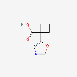 molecular formula C8H9NO3 B13535659 1-(Oxazol-5-yl)cyclobutane-1-carboxylic acid 