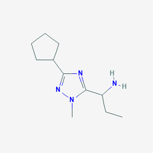 molecular formula C11H20N4 B13535677 1-(3-Cyclopentyl-1-methyl-1h-1,2,4-triazol-5-yl)propan-1-amine 