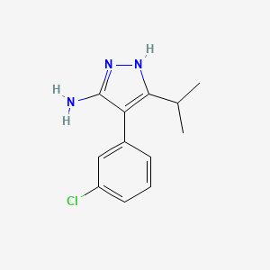 molecular formula C12H14ClN3 B13535686 4-(3-chlorophenyl)-3-isopropyl-1H-pyrazol-5-amine 