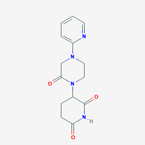 molecular formula C14H16N4O3 B13535687 3-[2-oxo-4-(2-pyridinyl)-1-piperazinyl]-2,6-Piperidinedione 