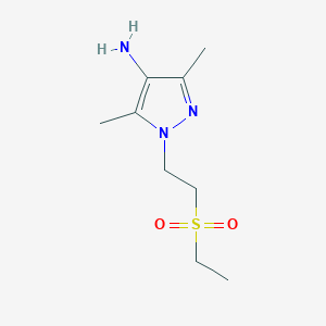 molecular formula C9H17N3O2S B13535703 1-(2-(Ethylsulfonyl)ethyl)-3,5-dimethyl-1h-pyrazol-4-amine 