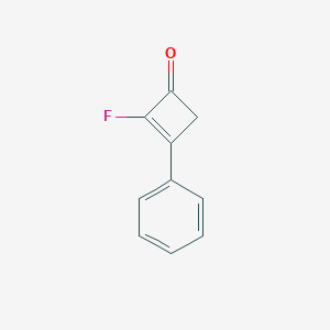 molecular formula C10H7FO B13535715 2-Cyclobuten-1-one, 2-fluoro-3-phenyl- 