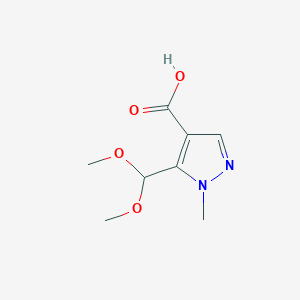 molecular formula C8H12N2O4 B13535781 5-(dimethoxymethyl)-1-methyl-1H-pyrazole-4-carboxylic acid 