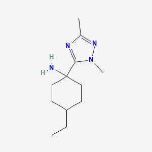 molecular formula C12H22N4 B13535786 1-(1,3-Dimethyl-1h-1,2,4-triazol-5-yl)-4-ethylcyclohexan-1-amine 