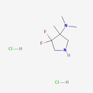 molecular formula C7H16Cl2F2N2 B13535792 4,4-difluoro-N,N,3-trimethylpyrrolidin-3-aminedihydrochloride 