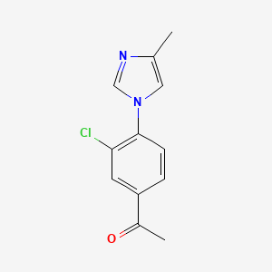 molecular formula C12H11ClN2O B13535804 1-[3-chloro-4-(4-methyl-1H-imidazol-1-yl)phenyl]ethan-1-one 