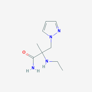 molecular formula C9H16N4O B13535873 2-(Ethylamino)-2-methyl-3-(1h-pyrazol-1-yl)propanamide 