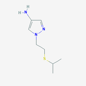 molecular formula C8H15N3S B13535880 1-(2-(Isopropylthio)ethyl)-1h-pyrazol-4-amine 