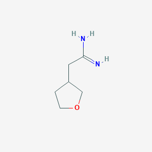 molecular formula C6H12N2O B13535939 2-(Tetrahydrofuran-3-yl)acetimidamide 