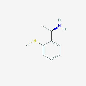 molecular formula C9H13NS B13536009 (1R)-1-[2-(methylsulfanyl)phenyl]ethan-1-amine 