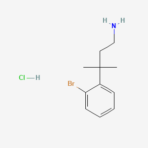 molecular formula C11H17BrClN B13536015 3-(2-Bromophenyl)-3-methylbutan-1-aminehydrochloride 